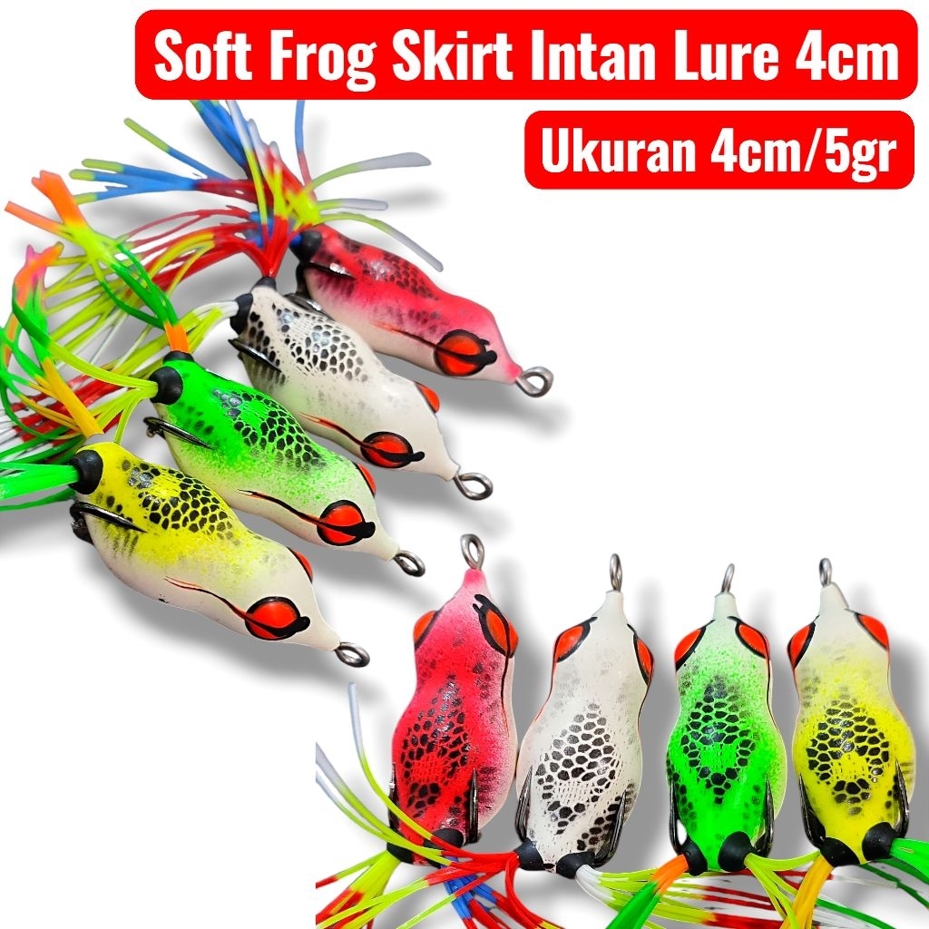 SOFT FROG SKIRT INTAN LURE 4CM. sf skrit. umpan casting gabus. lure casting gabus