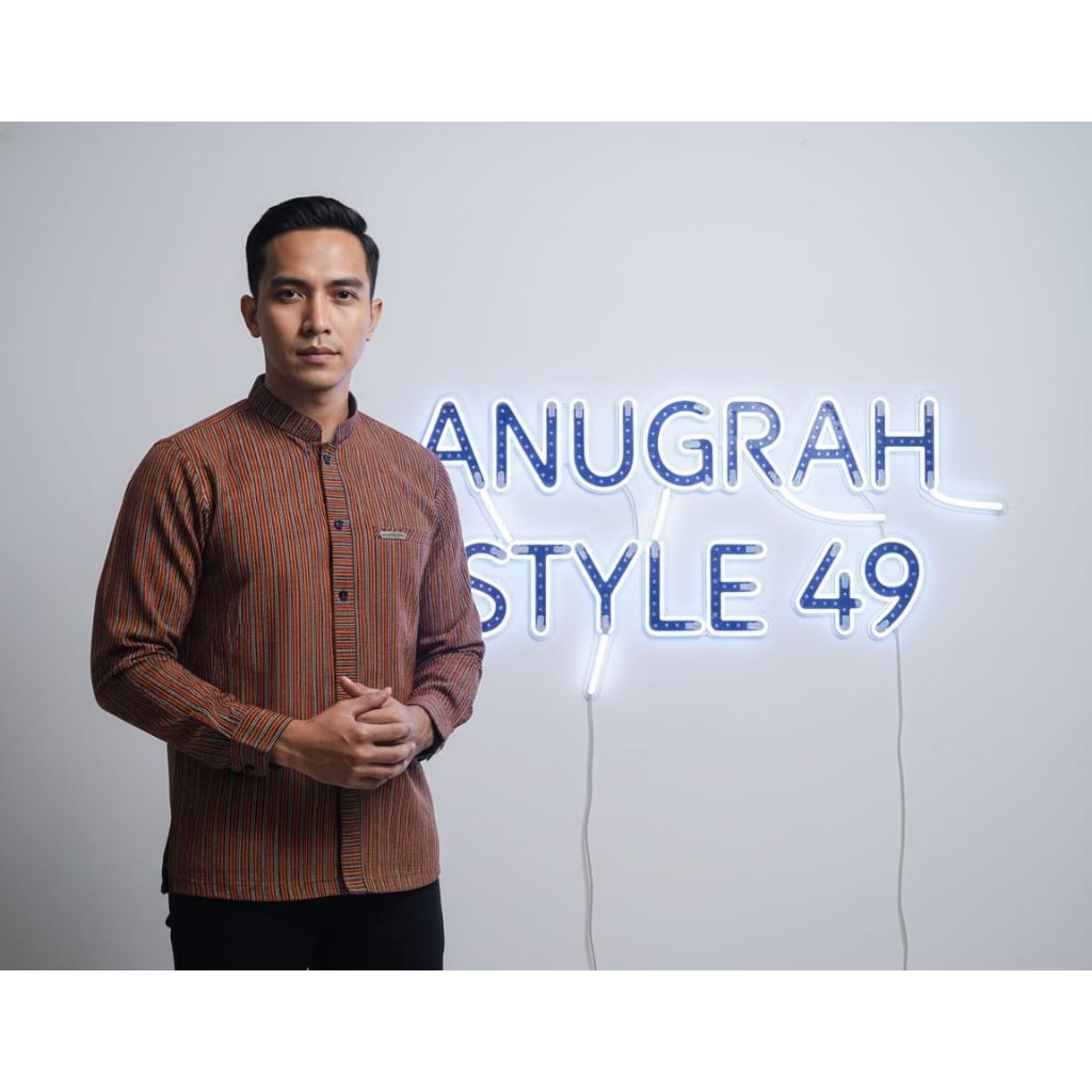 kemeja pria salur surjan ukuran XL LD.155 PB.75