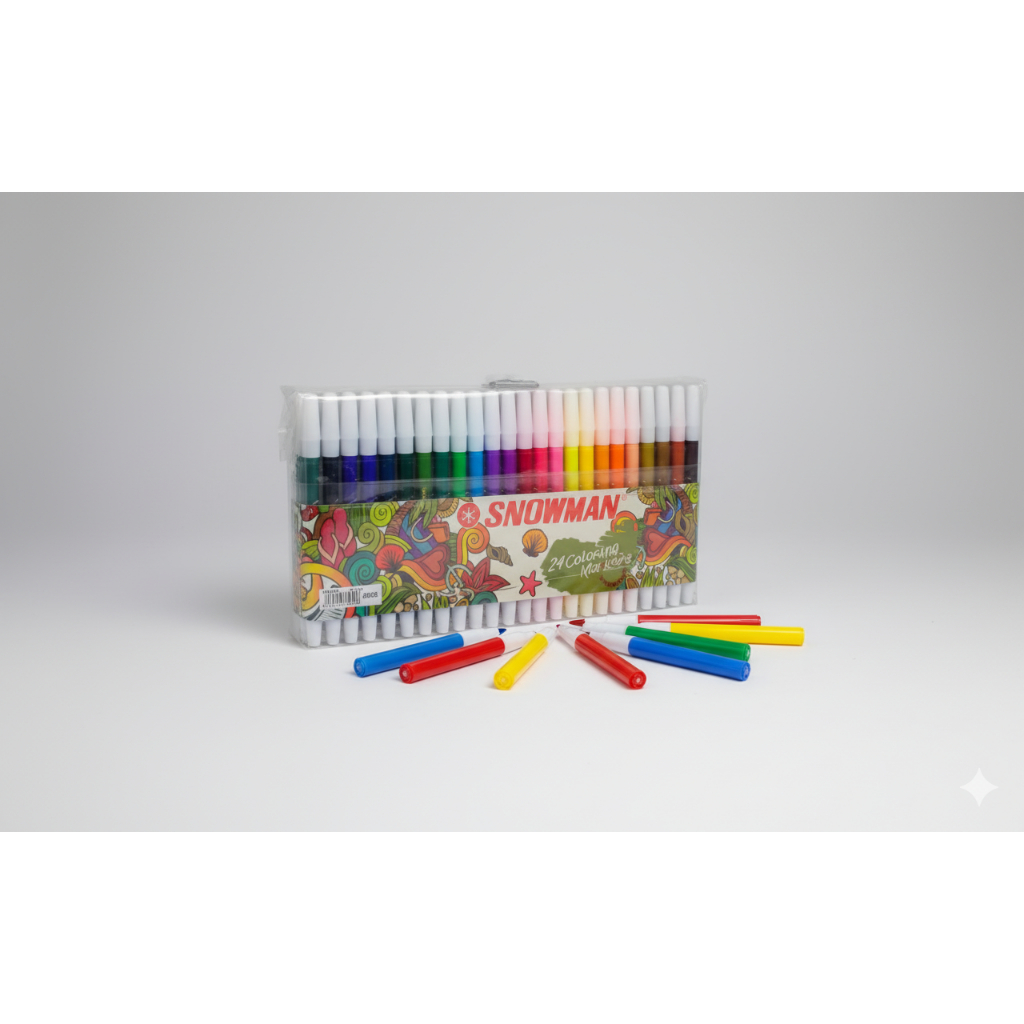 Snowman Spidol Warna / Coloring Marker Anak Isi 12 & 24 Warna – Spidol Gambar Warna Warni
