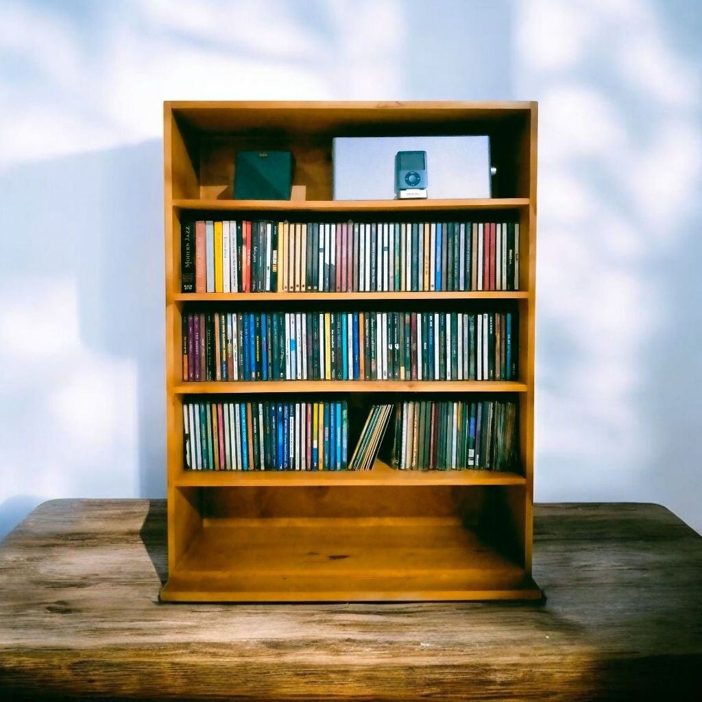 Rak CD Kaset Kayu 3 / 5 Tingkat Bahan Jati Belanda