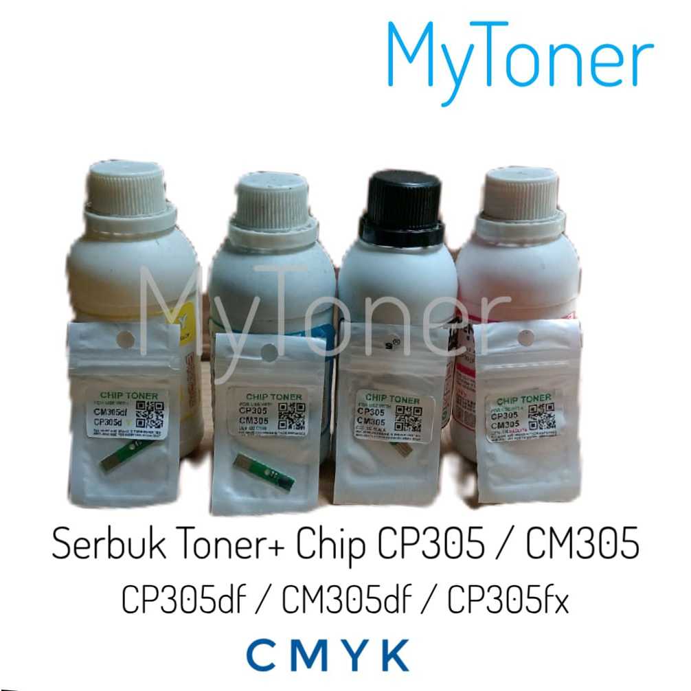 1set Serbuk Toner + Chip Cp305 cm305 cp305fx cm305df cp305df cp305d cm305d