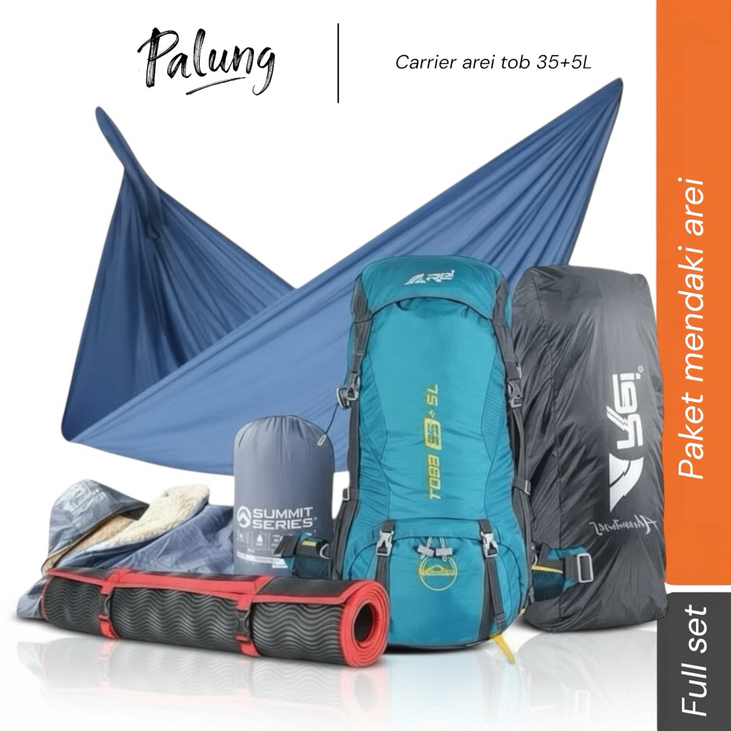 carrier Arei Toba 35+5L paket mendaki murah paket hiking carrier original Arei