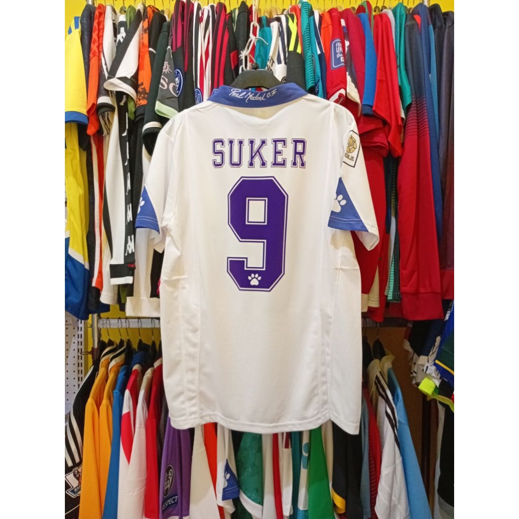 [NAMESET VELVET] Jersey Bola Retro GO Madrid 1997 1998 SUKER 9
