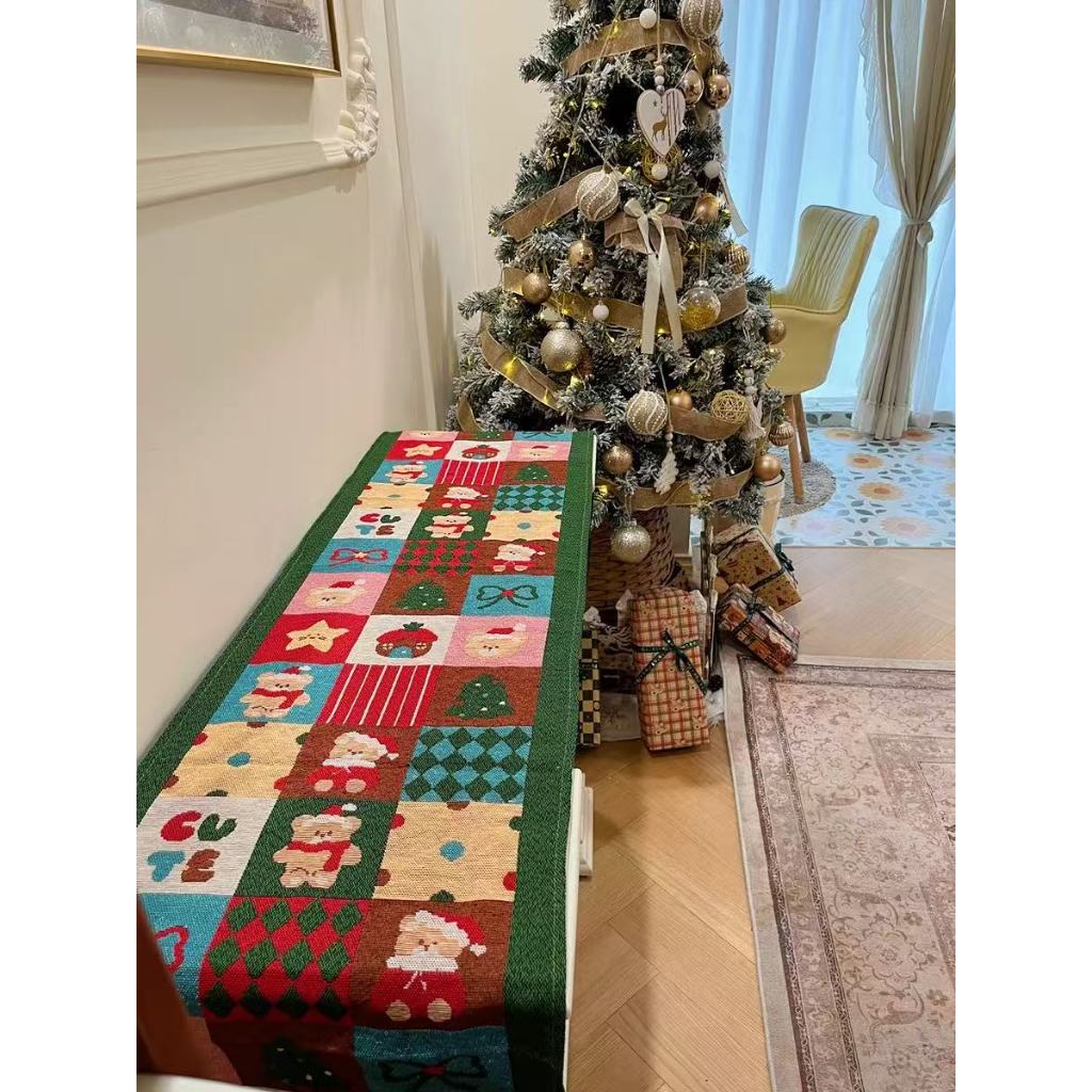 210*35Cm - Bendera Meja Natal Berkualitas Tinggi Taplak Meja Dekoratif Elegan Untuk Ruang Tamu Makan