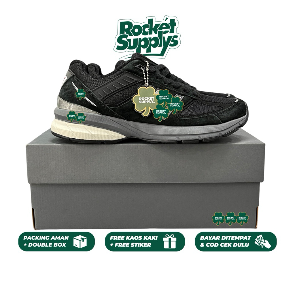 Sepatu 990 V 5 Black Grey / 100 % Baru