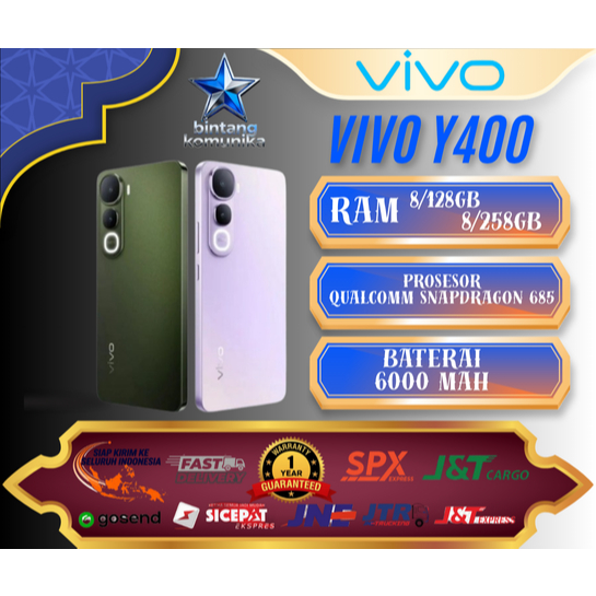 Vivo Y400 Qualcomm Snapdragon 685 Ram 8/128Gb 8/256Gb Bergaransi Resmi