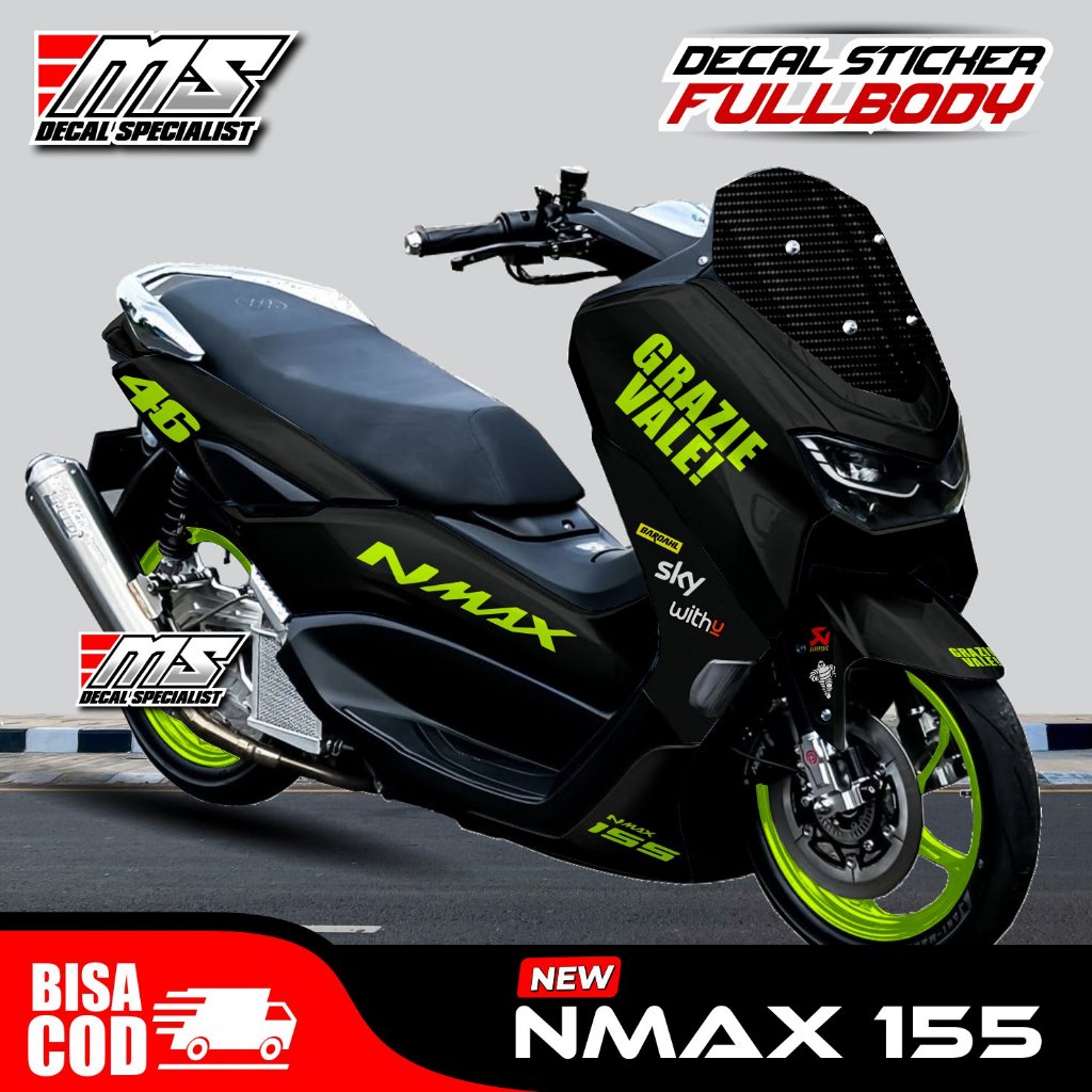 ⭐⭐⭐⭐Decal stiker Nmax new 155 full body stiker cuting motif balap grazie vale