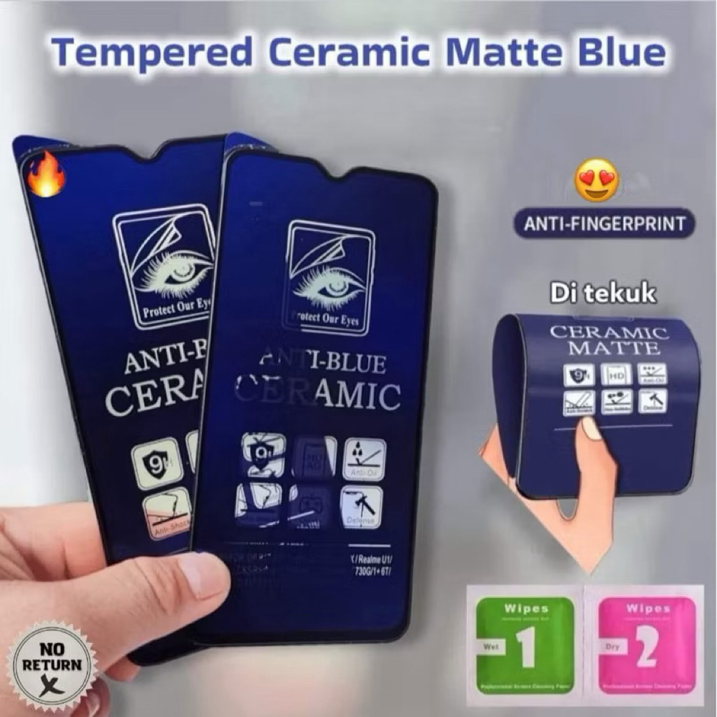 Tempered Glass Ceramic BLUE - MOTOROLA G45 5G / G06 POWER / G86 POWER