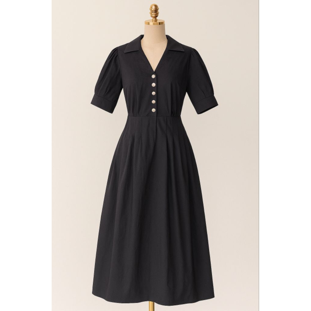 Dress hitam / dress korea / dress elegant / dress / hitam