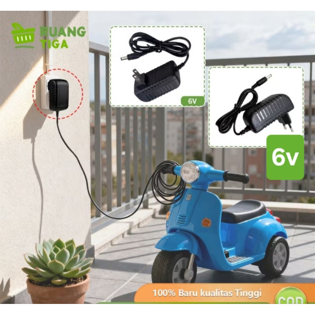 CHARGER MOBIL AKI/MOTOR AKI ANAK 6VOLT