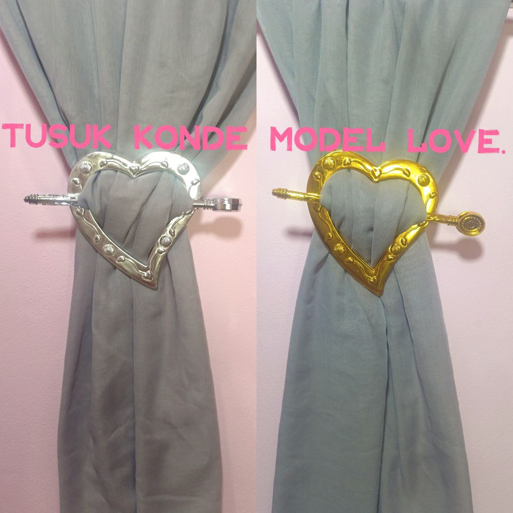 LOVE TUSUK KONDE GORDEN MODEL LOVE PENGIKAT TIRAI JENDELA