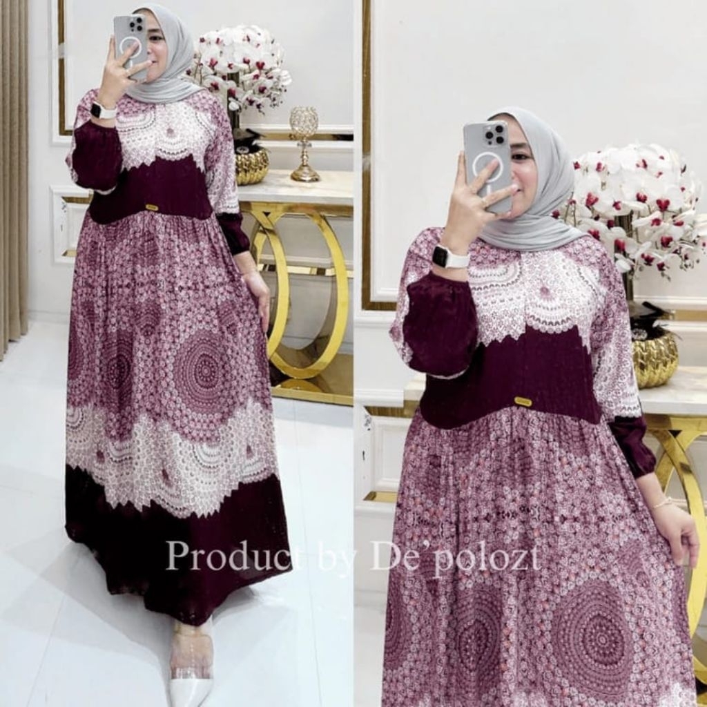 Gamis wilona rayon dress wilona wanita premium dress rayon