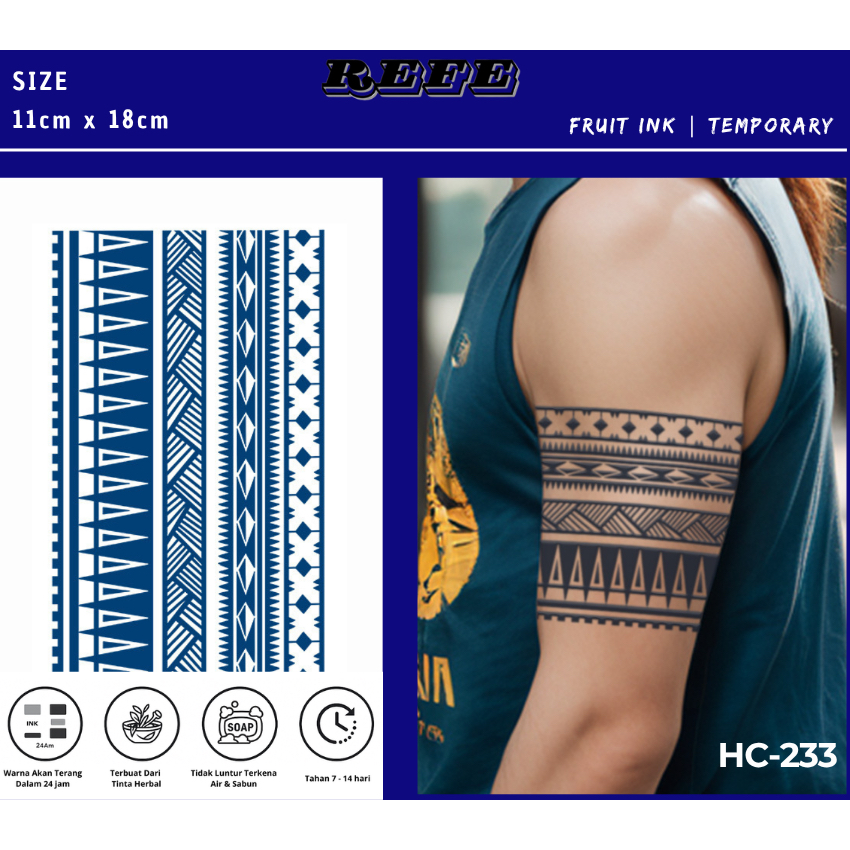 Tattoo Temporary Ink Semi Permanent - Tattoo Lengan Tato Tahan Lama Tahan Air & Sabun ||  Armband