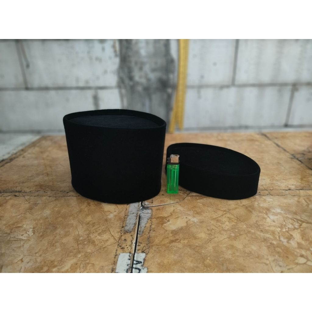 PECI,SONGKOK,KOPIAH TREPES DATAR WARNA HITAM TINGGI 5,6,7,8 DAN 10 CM