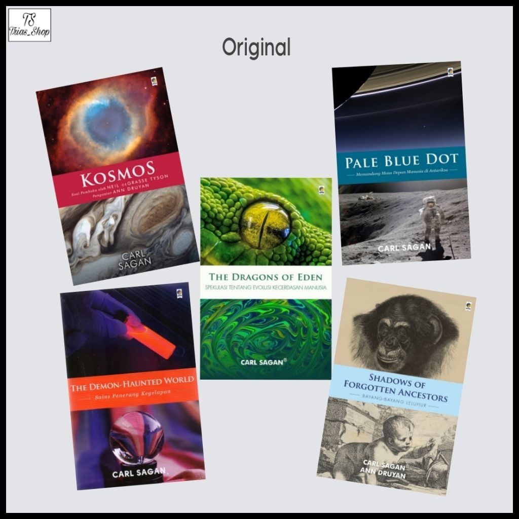 Buku Pale Blue Dot The Dragons of Eden Demon Haunted World & Kosmos Shadows of Forgotten AncestorsCa