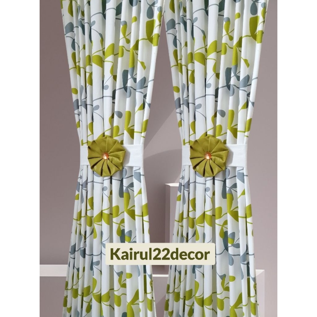Gorden kupu-kupu jendela kaca minimali/gorden motif bunga montero