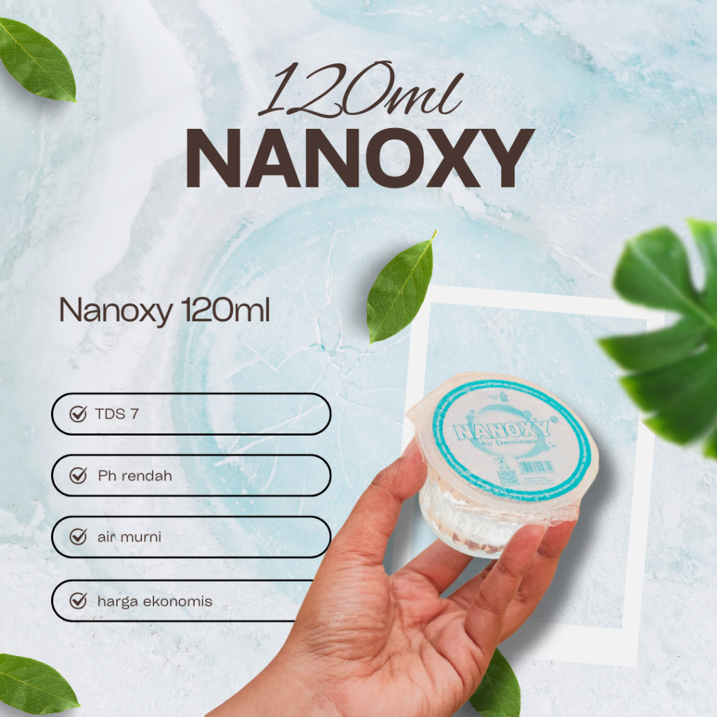 Nanoxy Air Mineral Gelas Mini 120ml 1 Dus Isi 48 - Murah Untuk Acara Hajatan Pesta