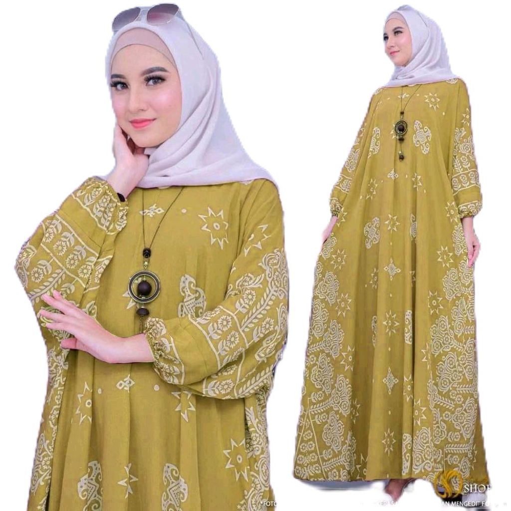 Grosir Gamis Kaftan Githa Terbaru 2025 Bahan Rayon Ld 180 Pb 140 Jumbo