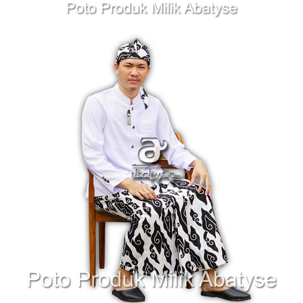 Rok Batik Seragam ASN Cirebon – Rok Batik Cirebon Motif Mega Mendung Putih Hitam