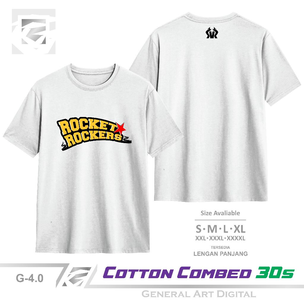 Baju Kaos Musik Band Rocket Rockers T-Shirt Pria Wanita Premium 100% Katun Combed
