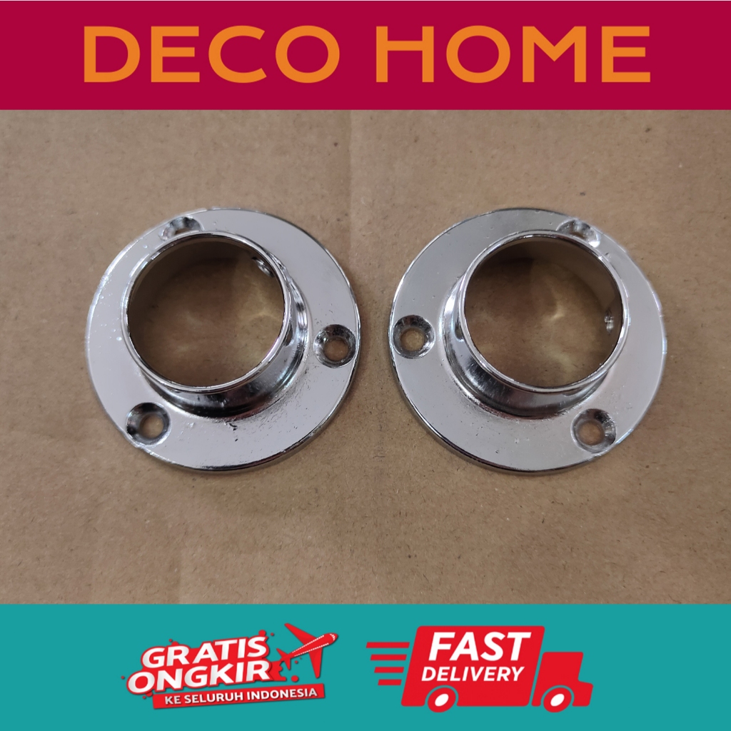 BRACKET PIPA GANTUNGAN BAJU BULAT. BESI GANTUNGAN LEMARI