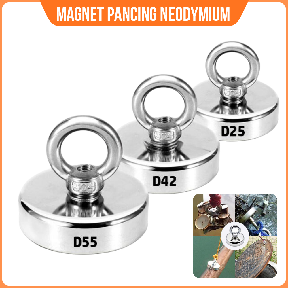 Magnet Neodium Super Kuat D42 dan D55 Magnet Fishing Magnet Bulat