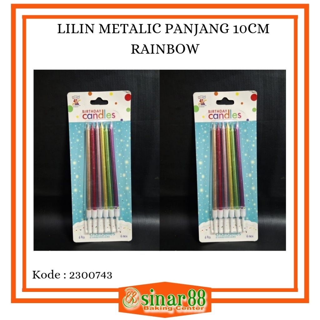 LILIN METALIC PANJANG 10CM RAINBOW  ISI 6
