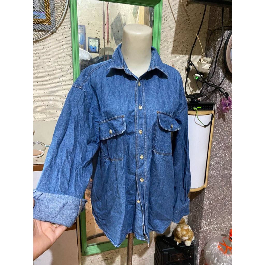 preloved Kemeja denim polo work