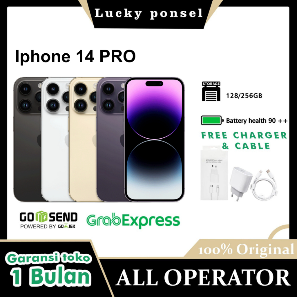 IP 14 PRO 128GB 256GB SECOND ORIGINAL BEKAS FULLSET