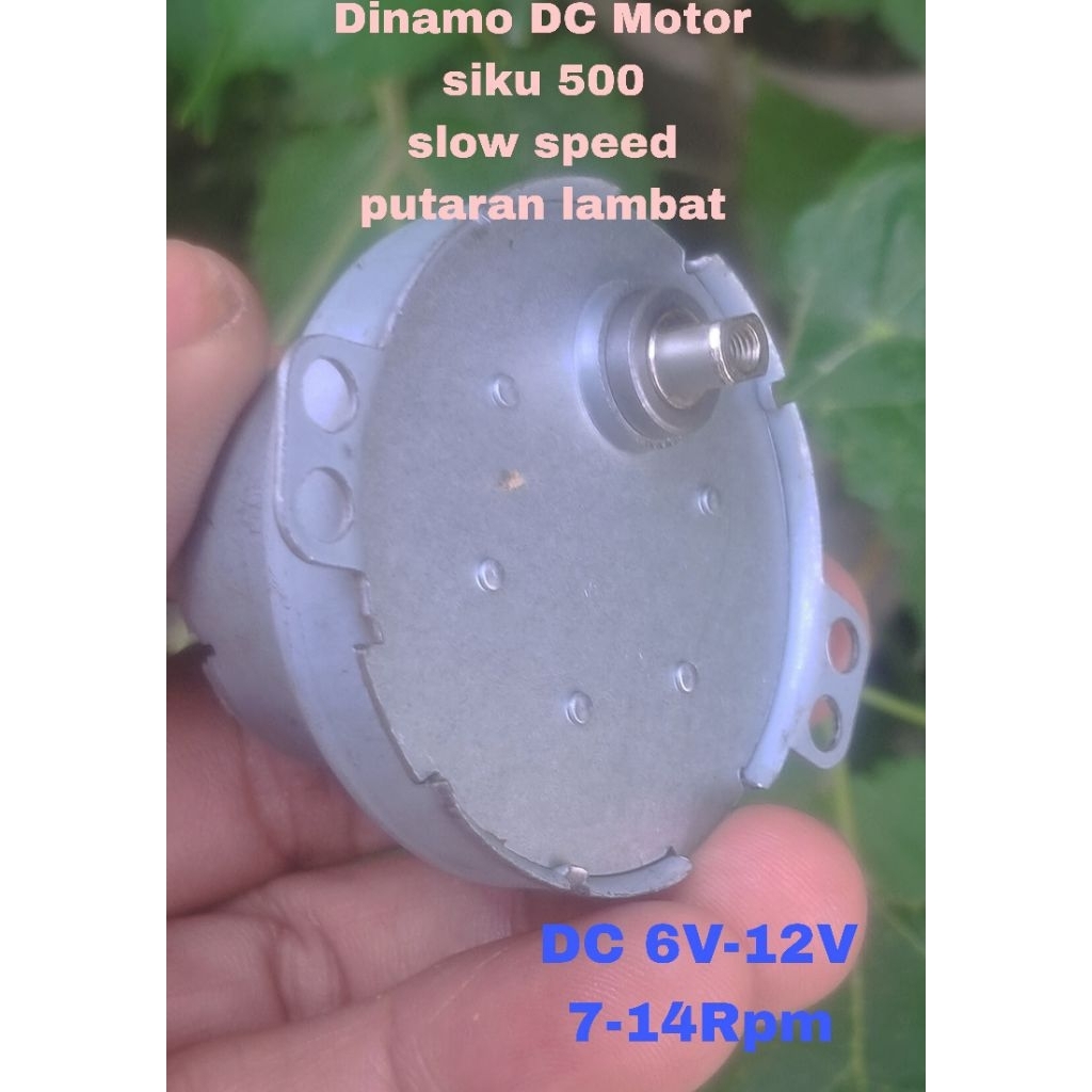 Dinamo DC Motor Siku 500 Slow Speed Reduction Gearbox Gear DC 12V Putaran Lambat