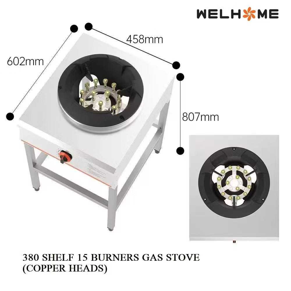Kompor Gas 1 Tungku Api Besar Tekanan Tinggi Tekanan Rendah Kompor Cor Komersil Dapur MBG WELHOME WK