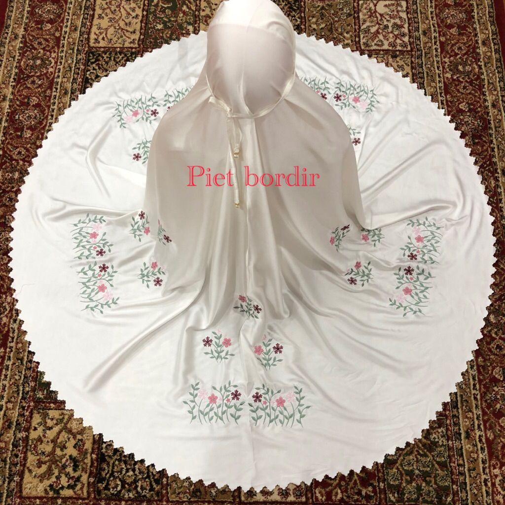 mukena sutra armani bordir khas bukittinggi