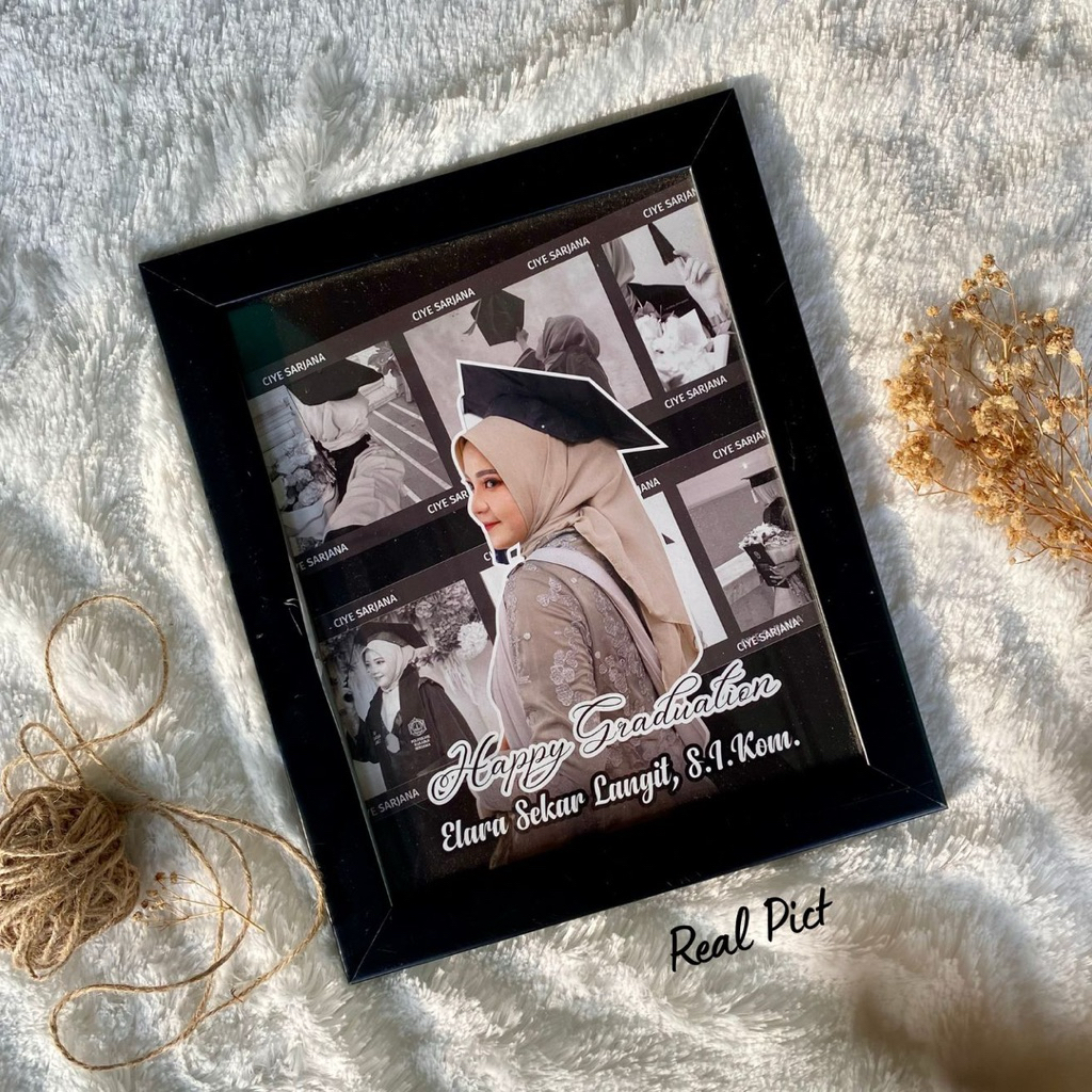FRAME 2D BINGKAI HITAM Bingkai custom kado aesthetic  Frame Photo Box Kolase Foto Kado Pacar Kado Bi