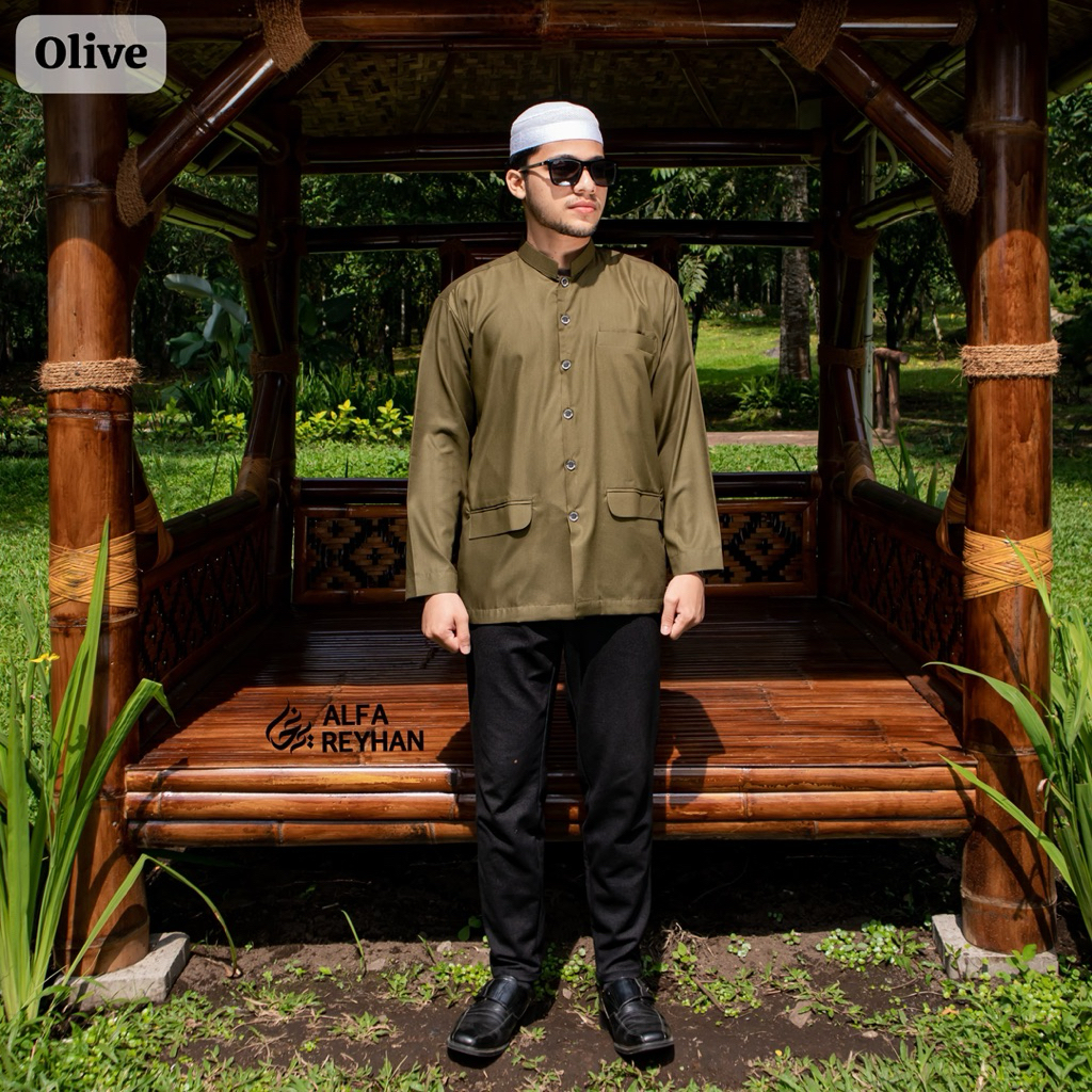 Baju Jasko pria Korea Alfareyhan | Koko Jasco Alfareyhan Original | Kantong Tutup