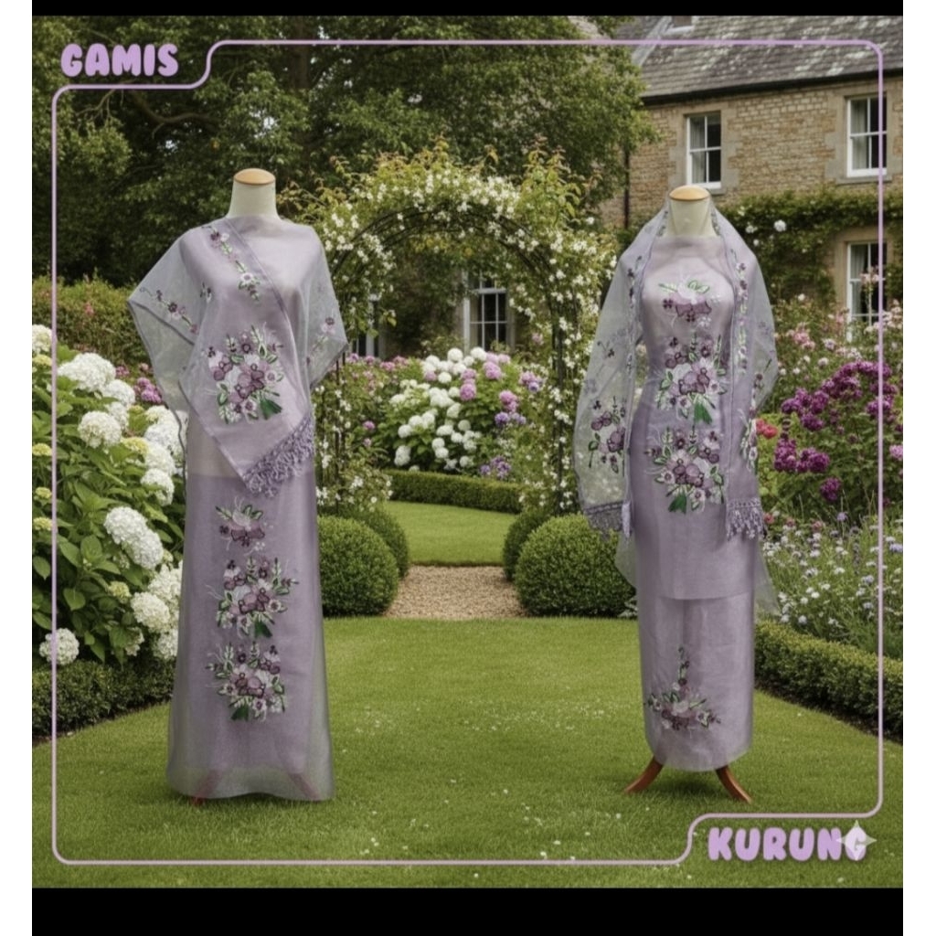 bahan/ bakal baju kurung / gamis bordir Bukittinggi