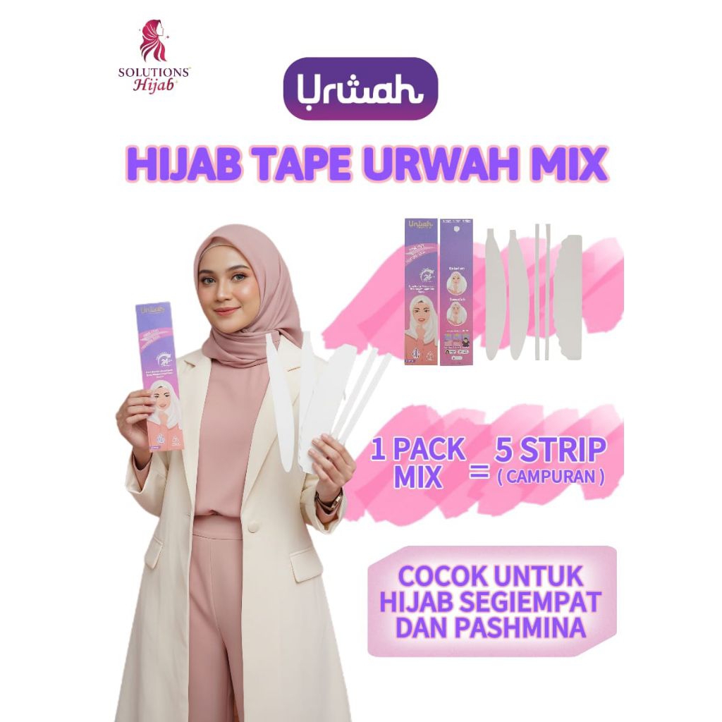 SOLUSI HIJAB - Hijab Shaper Tape URWAH - MIX | Hijab Tegak Paripurna