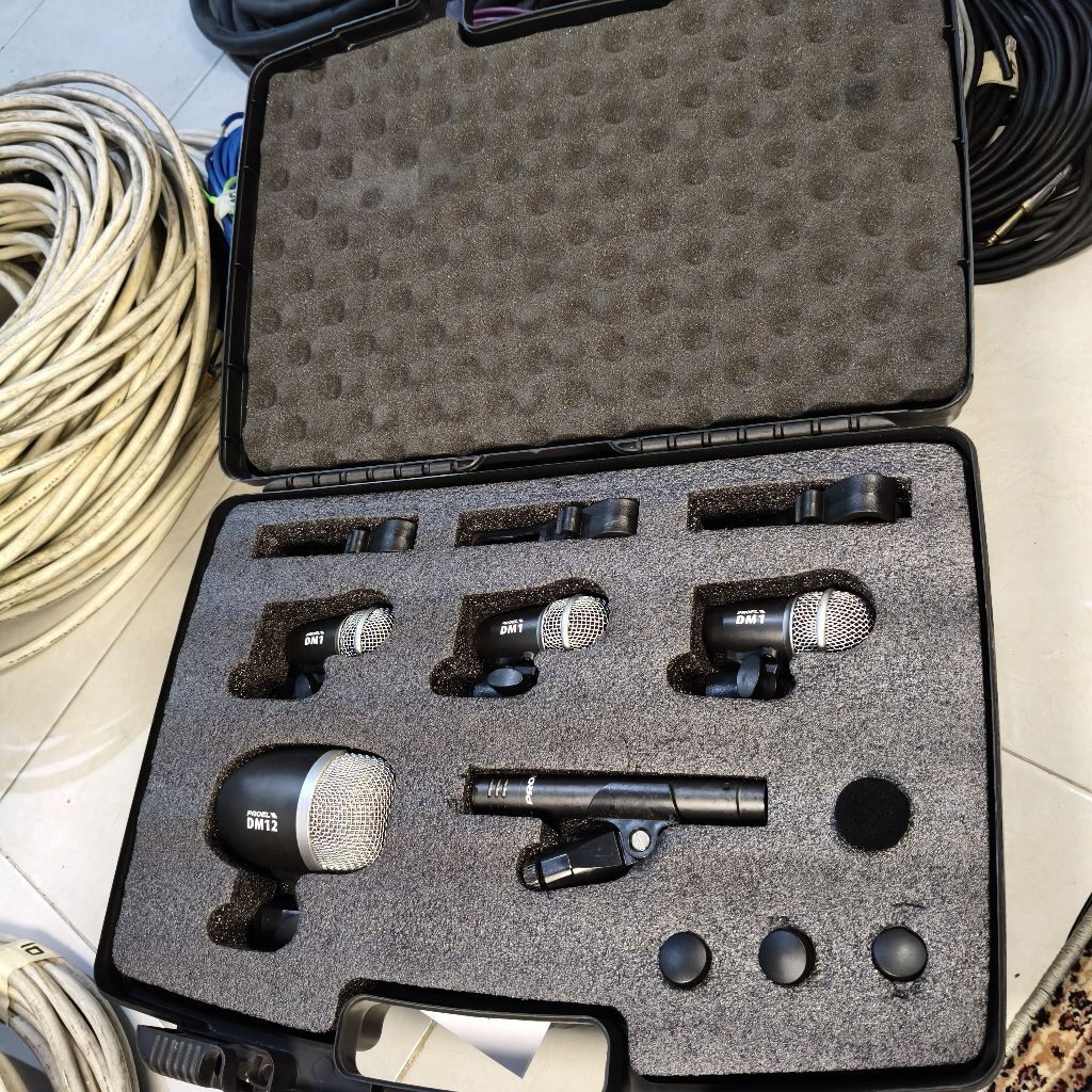 mic drum 5 microphone proel dm5 original drum microphone kit asesoris perkusi audio sound mixer