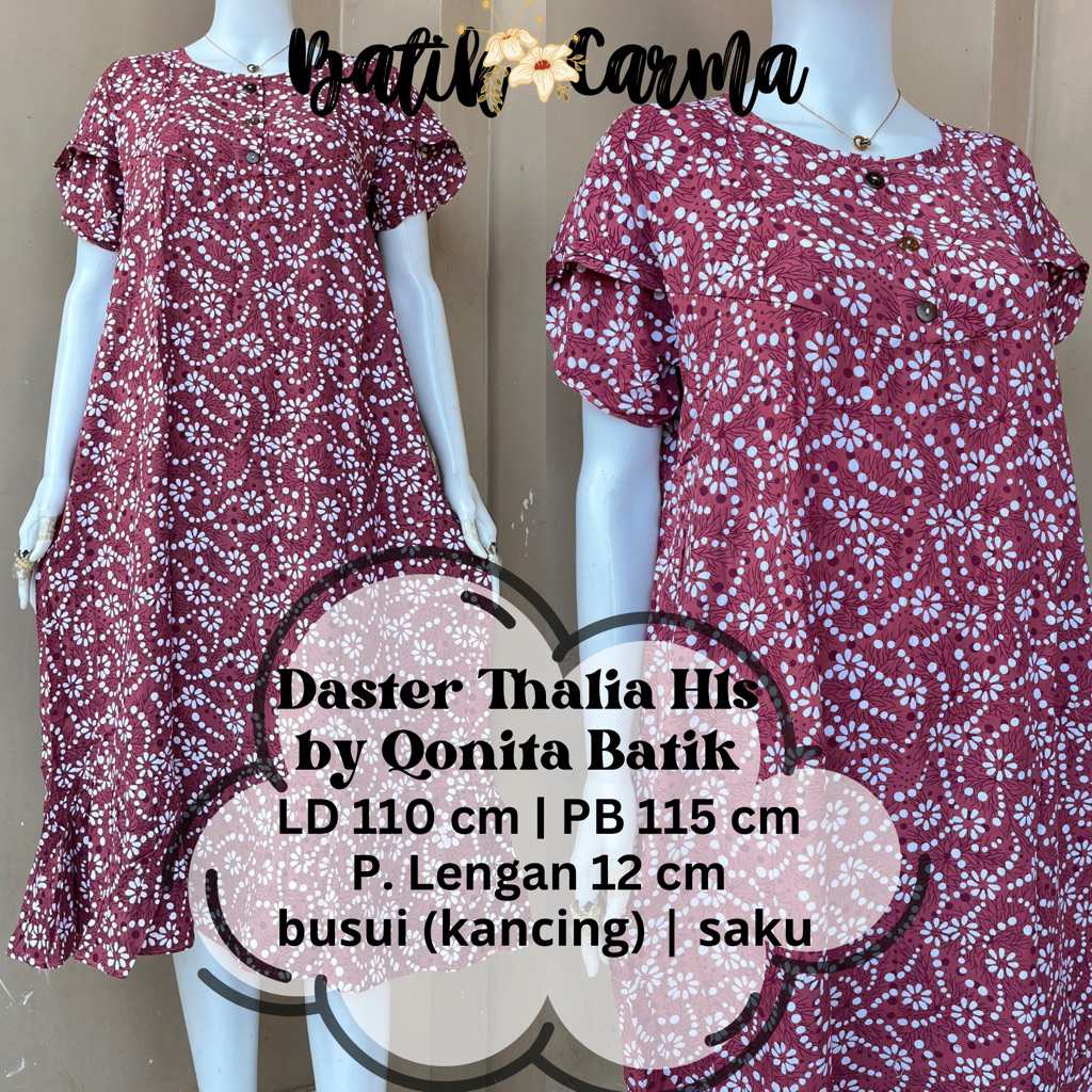 Daster Rosmalia Busui Kancing by Qonita Batik Pekalongan