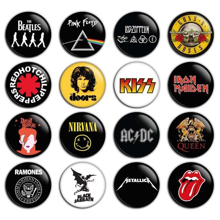 Pin Bros Band Rock Legendaris – Nirvana, Metallica, Queen, The Beatles, Pink Floyd, AC/DC