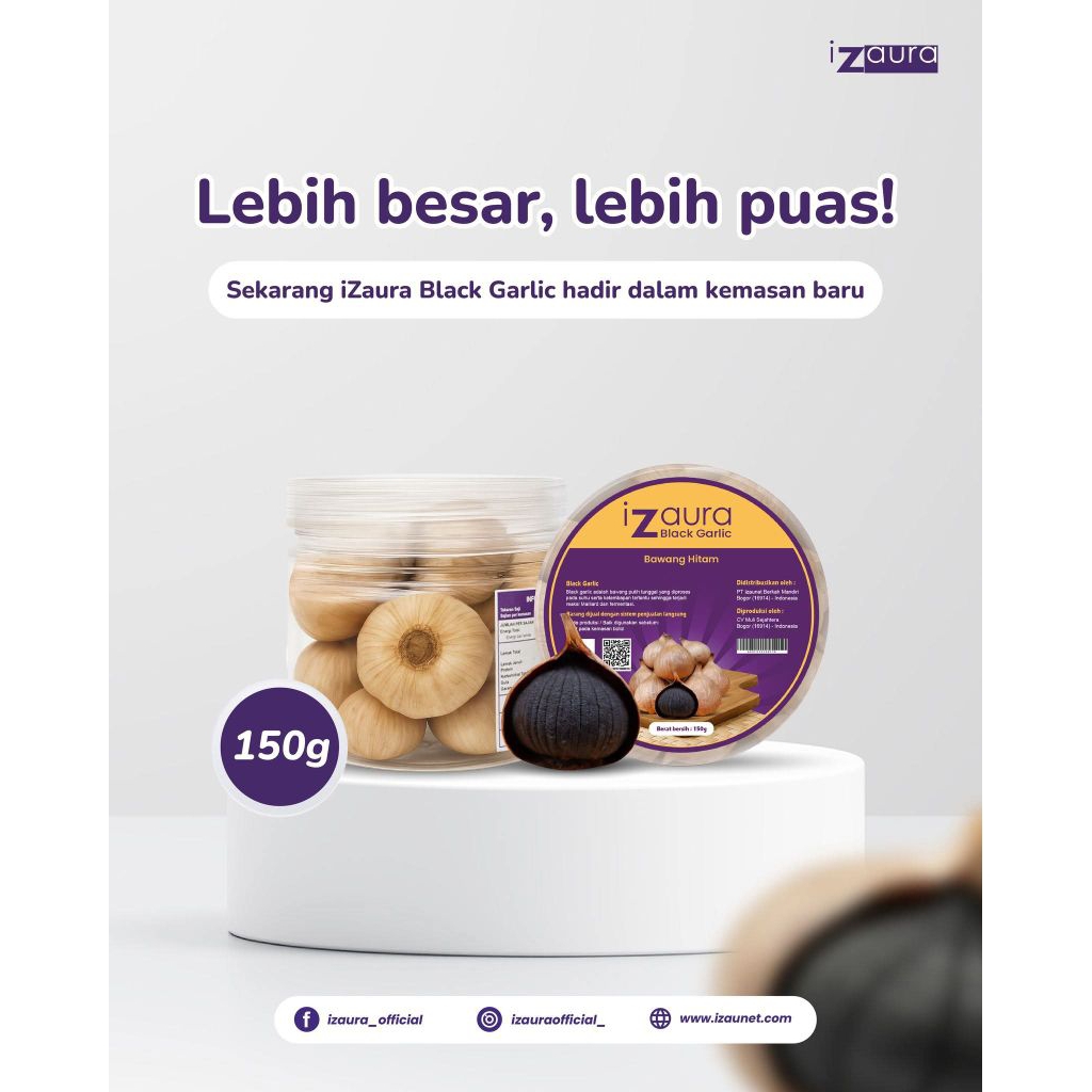 Black Garlic iZaura 150 Gram (High quality)