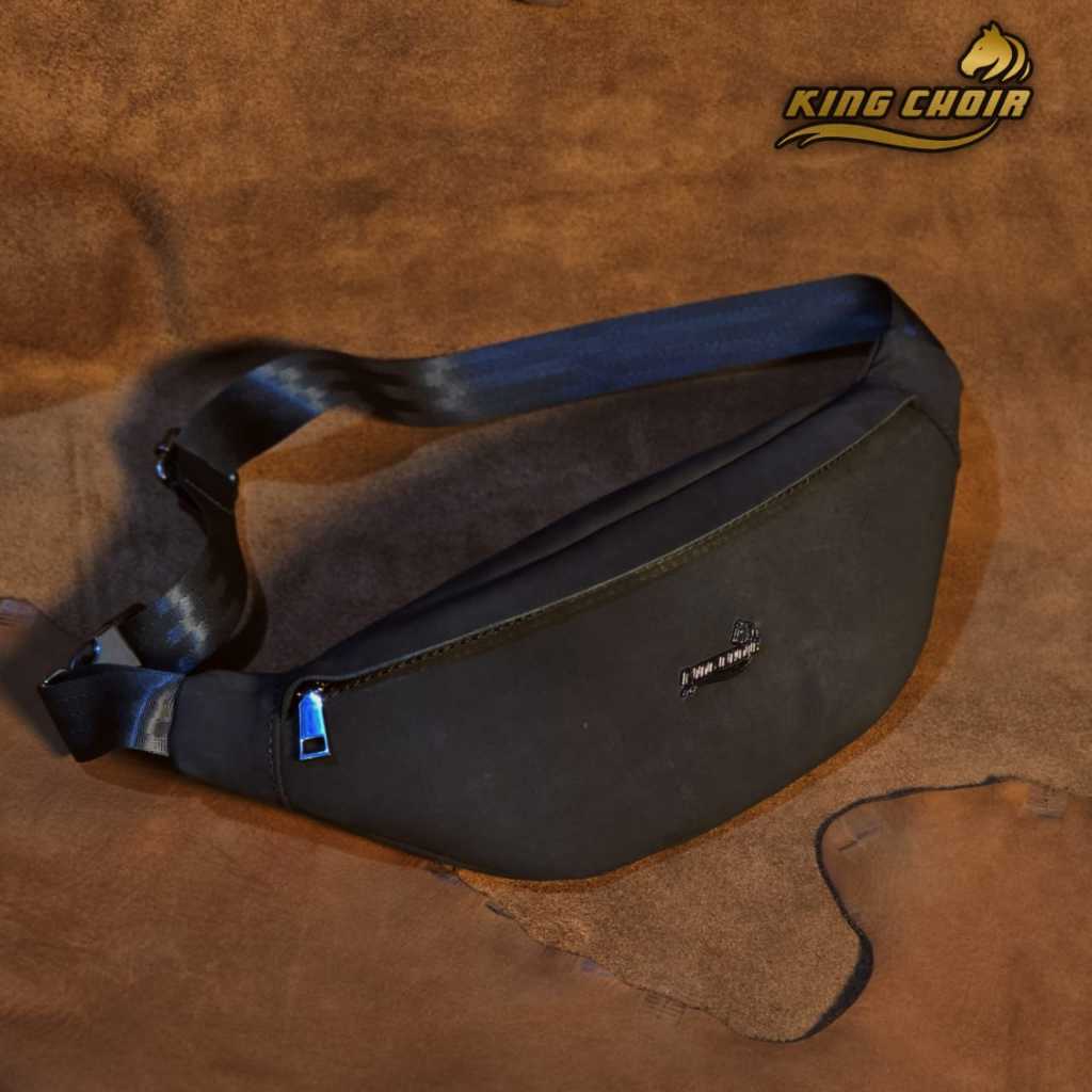 Tas Selempang Kulit Pria | Waist Bag Premium Stylish Awet Tahan Lama | Azura Waistbag by King Choir