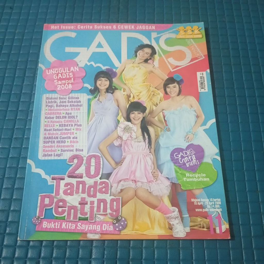 Majalah GADIS No. 11.2008/Coreana A, Putrinda D, Indah I, Ninies / UNGGULAN GADIS SAMPUL 2008 MEDAN 