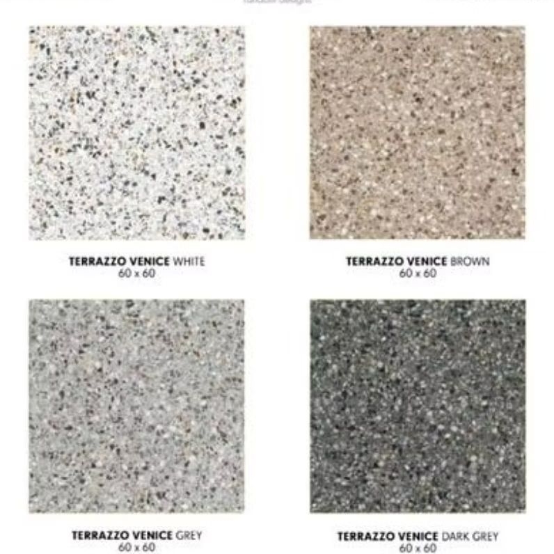 granit lantai/dinding 60x60 terrazo venice series carfot unpolish/doff/matte by infiniti