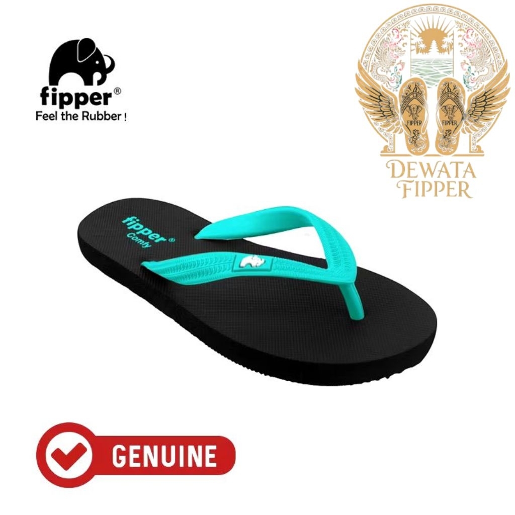 Fipper Comfy BLACK /TURQUISE