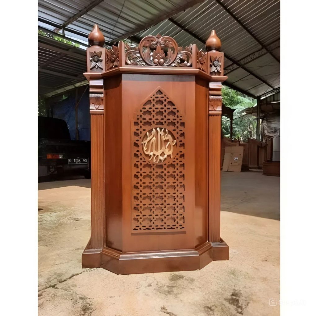 MIMBAR PODIUM MINIMALIS JATI JEPARA / MEJA MIMBAR MASJID MINIMALIS JATI / MIMBAR MASJID JATI / PODIU
