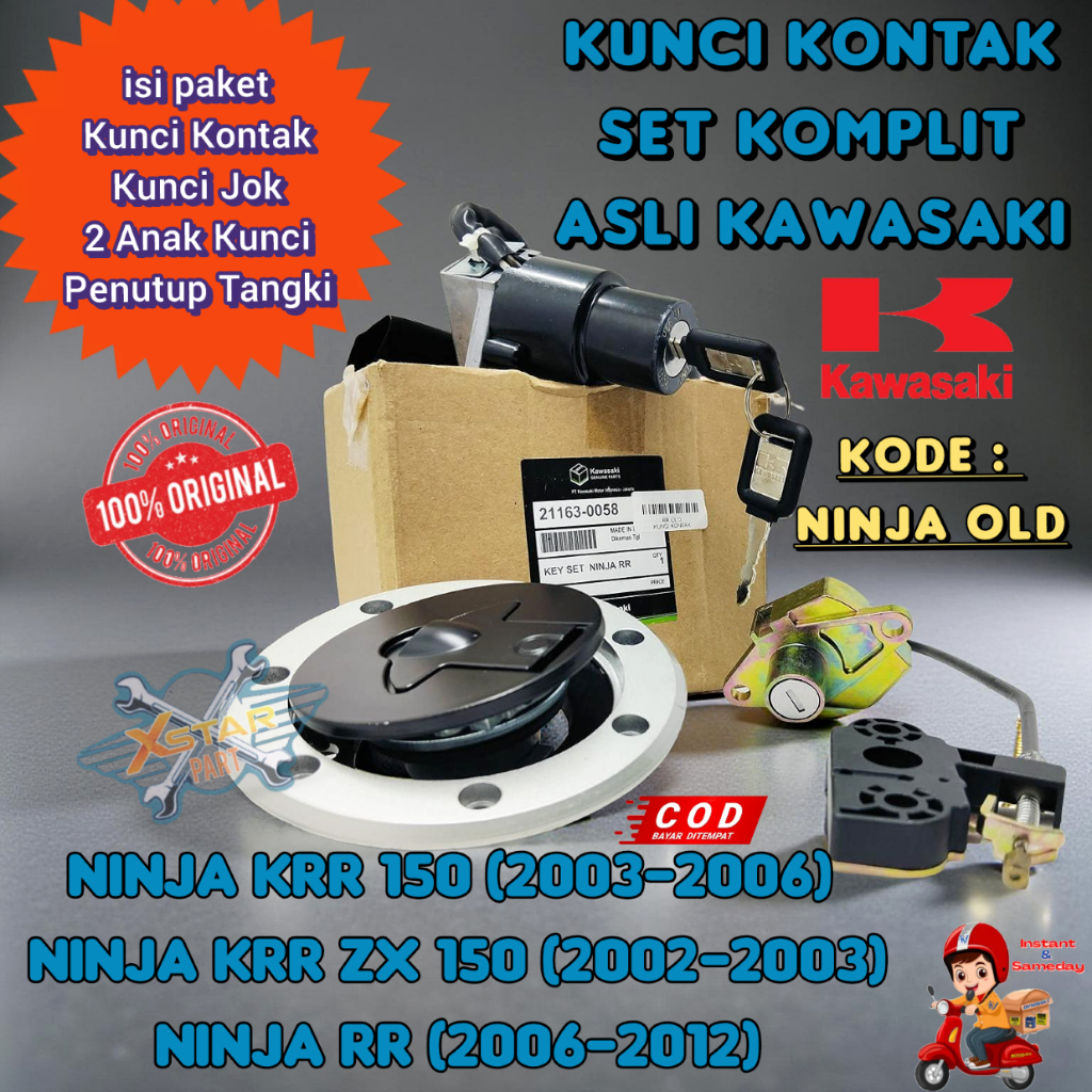 ORI ORI KUNCI KONTAK SET+JOK KODE-NINJA OLD KAWASAKI Ninja Old (Ninja RR Old 150) BERKUALITAS ASLI