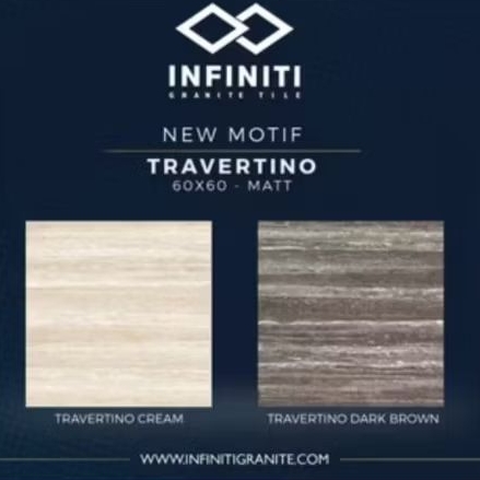 granit lantai/dinding 60x60 travertino series carfot unpolish/matte/doff by infiniti