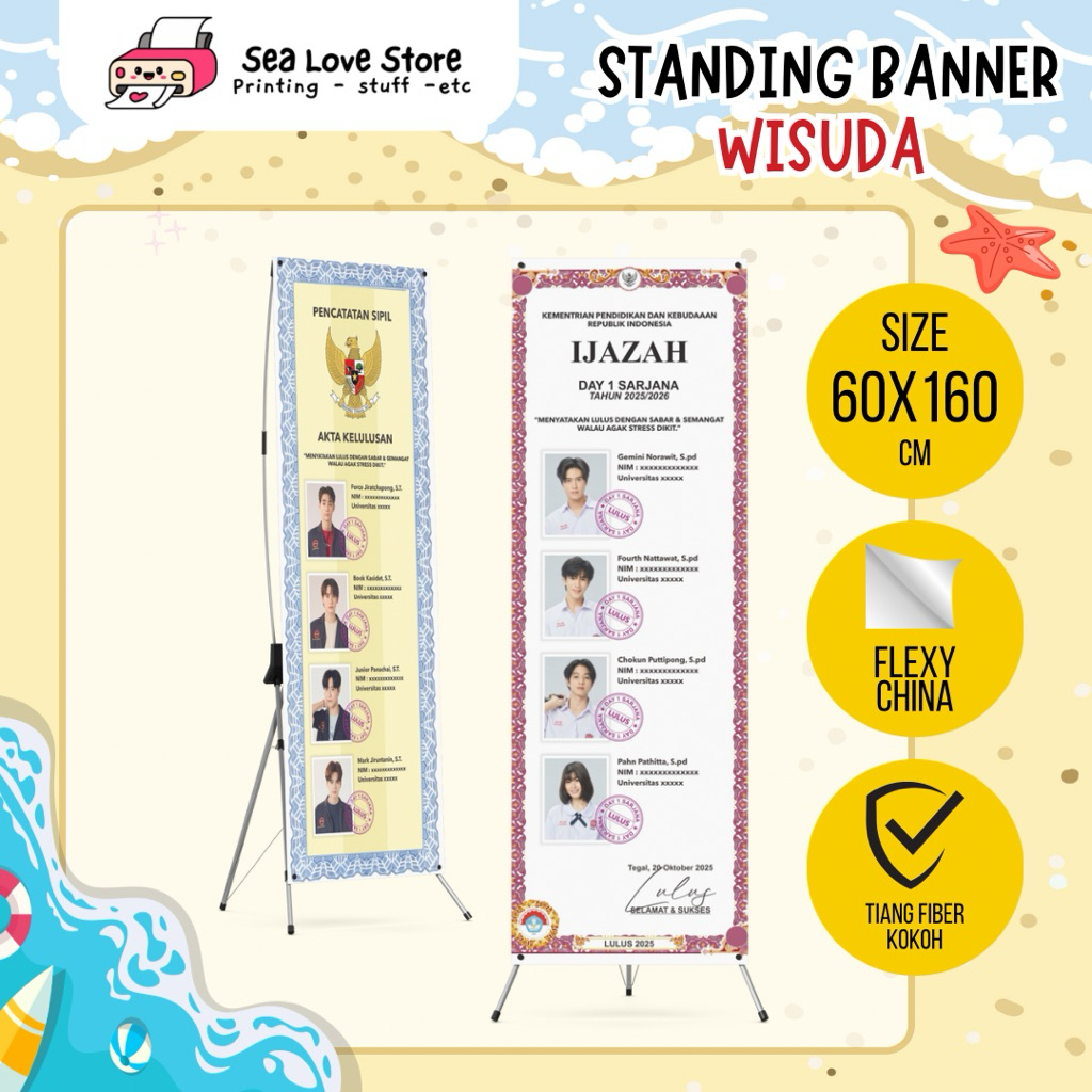 Cetak X-Banner Wisuda | Standing Banner Wisuda | Motif IJ4Z4H