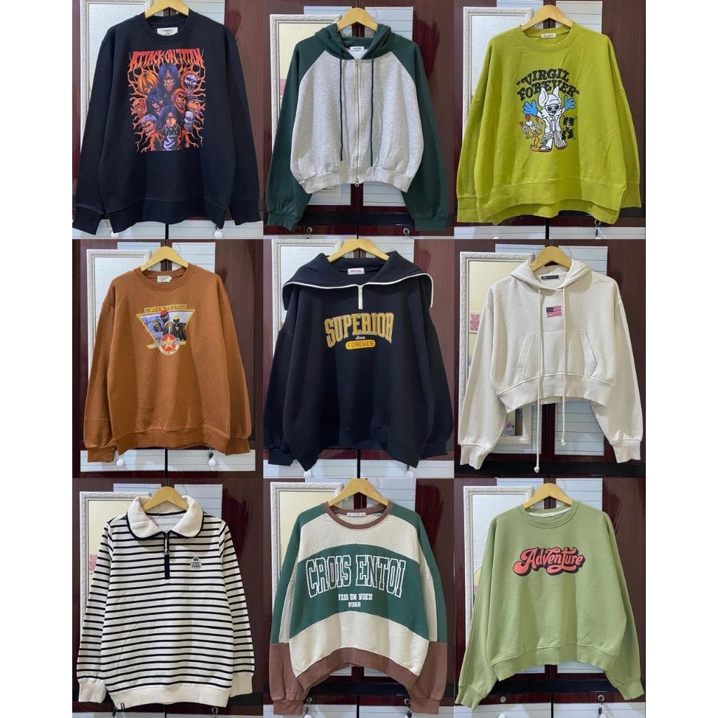 Atasan Unisex Sweater Hoodie Crewneck