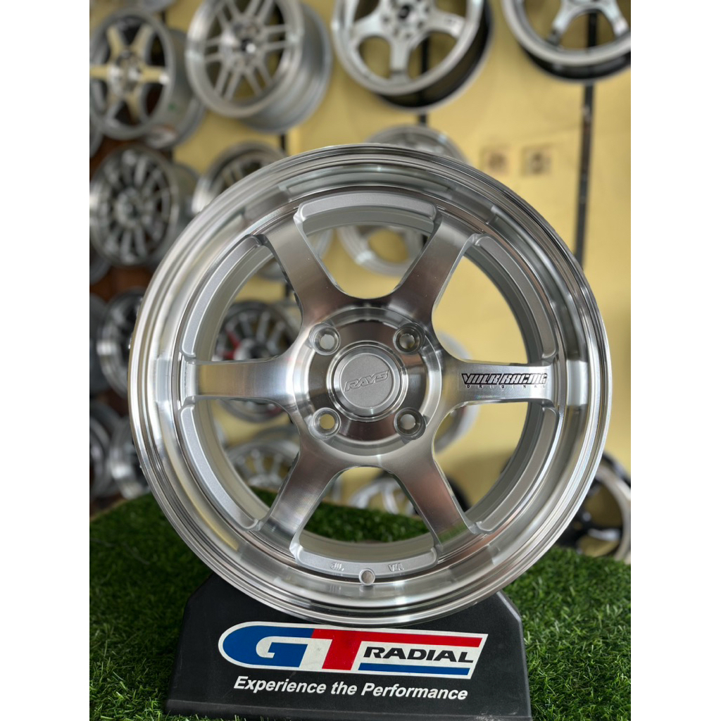 velg te37 r16 full polish pcd 4x114 lebar 7 et42 kondisi baru